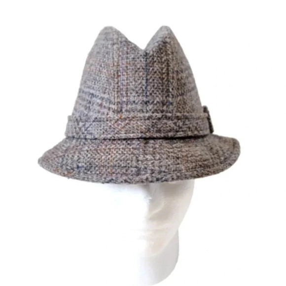 Dobbs Fifth Avenue Other - Dobbs Fifth Avenue Fedora Hat 7 1/8 Men's Vintage Tweed Plaid Buckle